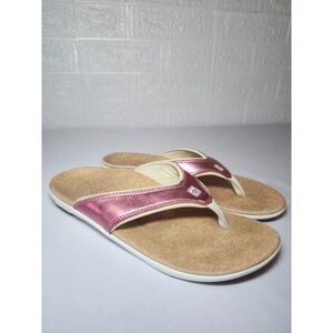 Spenco Women's Flip Flop Sandals Metallic Pink Orthotic Casual Size 8